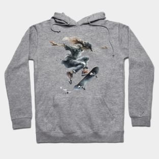 Skatergirl Watercolor Hoodie